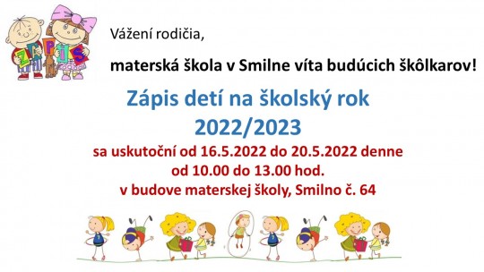 Zápis MŠ 2022 2023